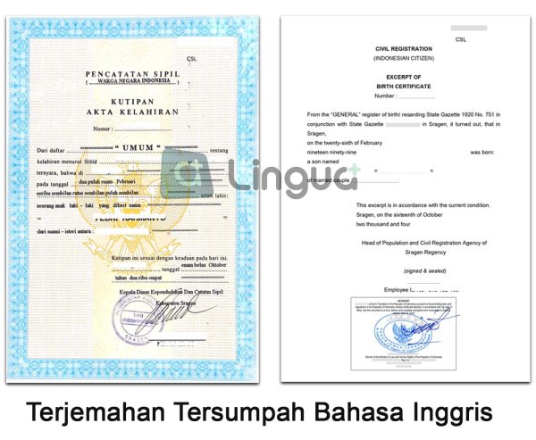 Terjemahan Resmi Bahasa Inggris